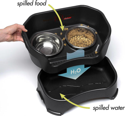 Neater Feeder Deluxe with Leg Extensions (Small, Midnight Black)